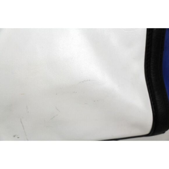 Vince Camuto WHITE BLACK BLUE GENUINE LEATHER SHOULDER BAG SATCHEL HANDBAG PURSE - Picture 9 of 16